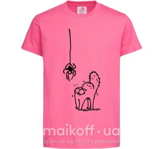 Дитяча футболка Spider and cat Яскраво-рожевий фото