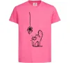 Детская футболка Spider and cat Ярко-розовый фото