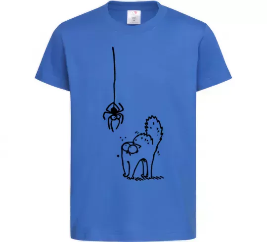 Детская футболка Spider and cat Ярко-синий фото