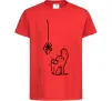 Детская футболка Spider and cat Красный фото