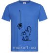 Мужская футболка Spider and cat Ярко-синий фото