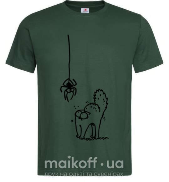 Чоловіча футболка Spider and cat Темно-зелений фото