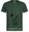 Мужская футболка Spider and cat Темно-зеленый фото