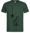 Мужская футболка Spider and cat Темно-зеленый фото