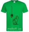 Мужская футболка Spider and cat Зеленый фото