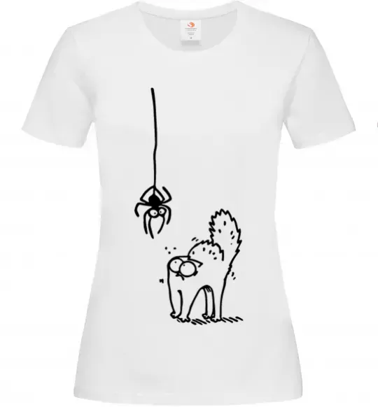 Жіноча футболка Spider and cat Білий фото