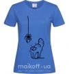 Жіноча футболка Spider and cat Яскраво-синій фото