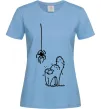 Жіноча футболка Spider and cat Блакитний Жіноча футболка Spider and cat Блакитний фото