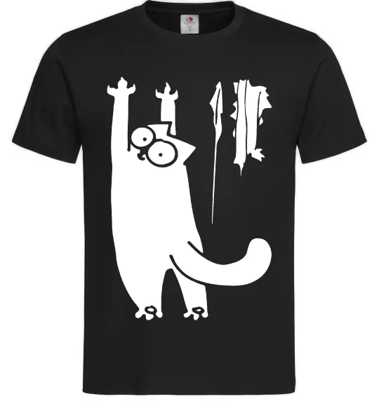 Чоловіча футболка Simon's cat oops Чорний фото