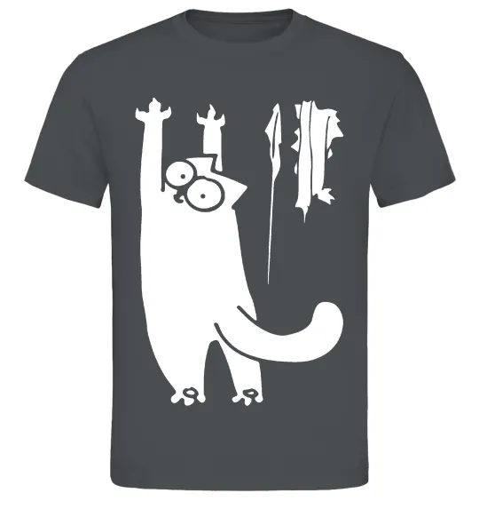 Чоловіча футболка Simon's cat oops Графіт фото