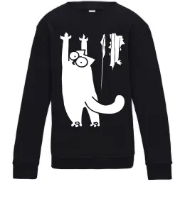 Детский Свитшот Simon's cat oops Черный фото