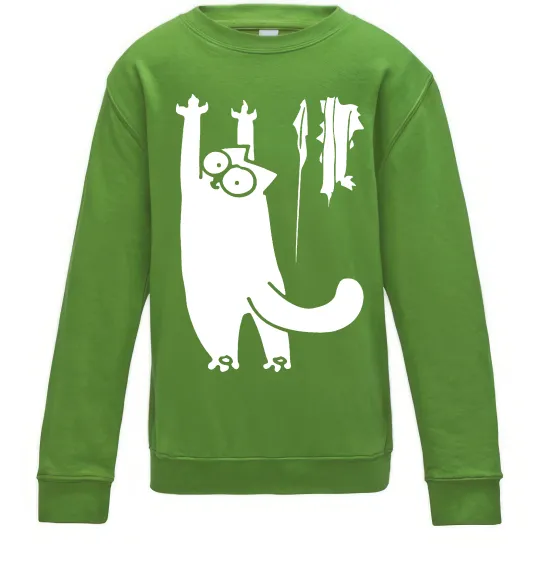 Детский Свитшот Simon's cat oops Лаймовый фото