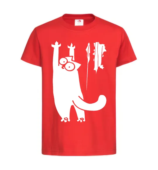Детская футболка Simon's cat oops Красный фото