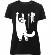 Женская премиум футболка Simon's cat oops Черный фото