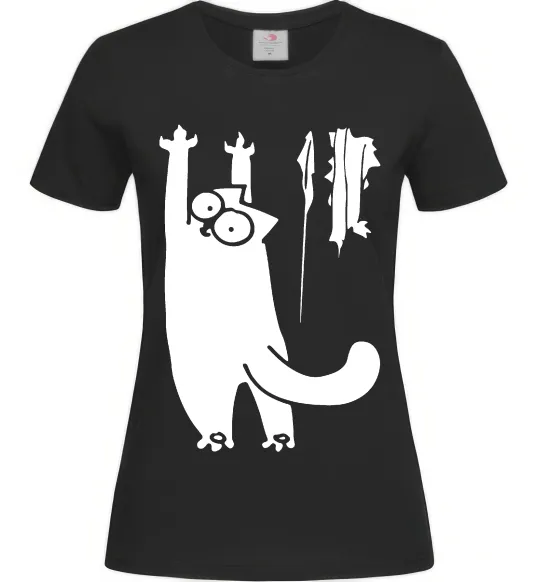 Жіноча футболка Simon's cat oops Чорний фото