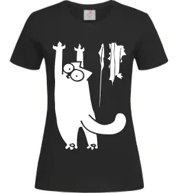 Женская футболка Simon's cat oops Черный фото