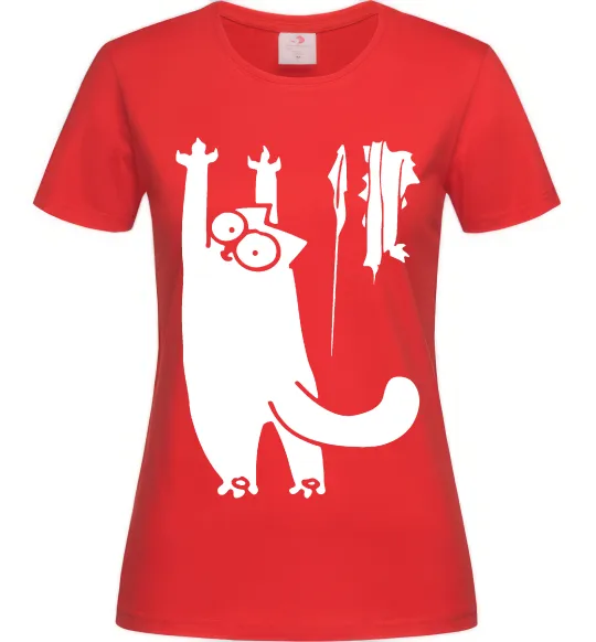 Жіноча футболка Simon's cat oops Червоний фото