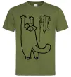 Мужская футболка Simon's cat oops Оливковый Мужская футболка Simon's cat oops Оливковый фото