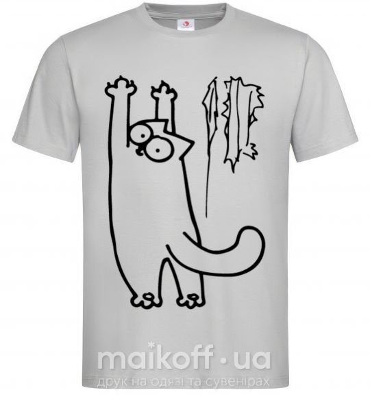 Мужская футболка Simon's cat oops Серый фото