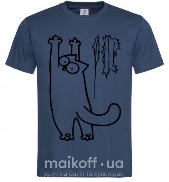 Мужская футболка Simon's cat oops Темно-синий фото