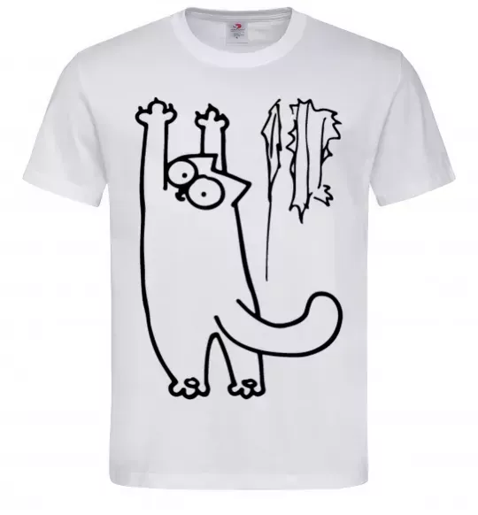 Мужская футболка Simon's cat oops Белый фото