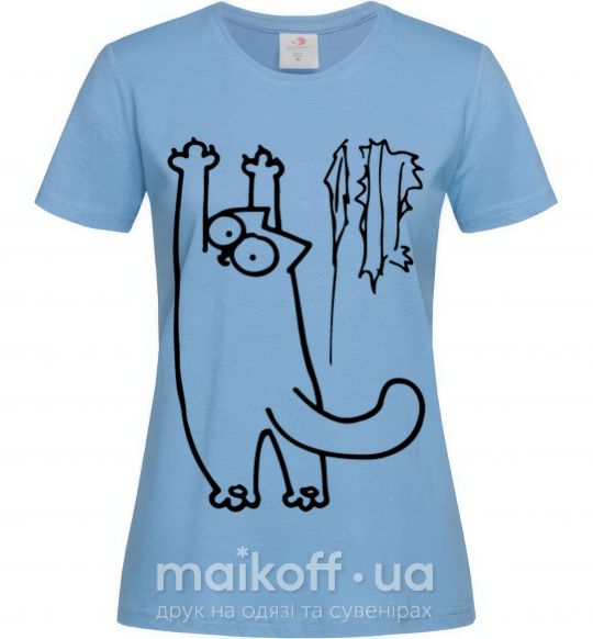 Жіноча футболка Simon's cat oops Блакитний фото
