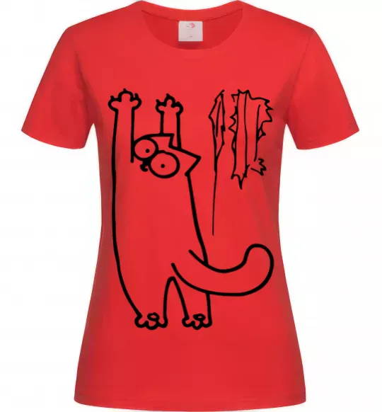 Жіноча футболка Simon's cat oops Червоний фото