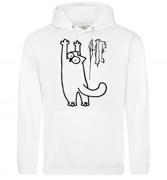 Мужская толстовка (худи) Simon's cat oops Белый фото
