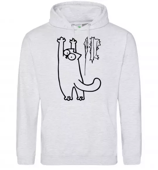 Мужская толстовка (худи) Simon's cat oops Серый меланж фото