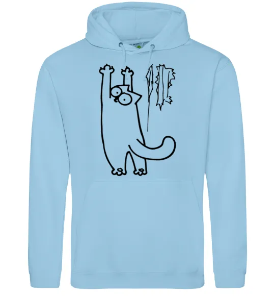 Жіноча толстовка (худі) Simon's cat oops Блакитний фото