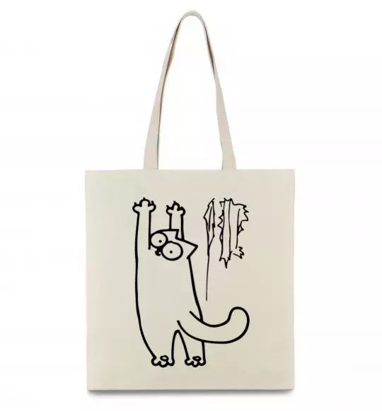 Эко-сумка Simon's cat oops Бежевый фото