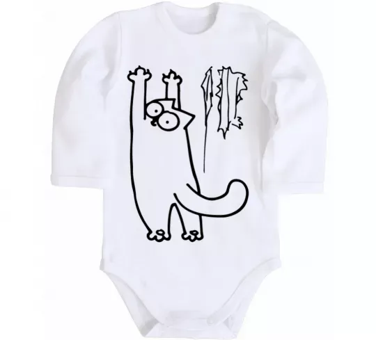 Дитячий бодік Simon's cat oops Білий фото