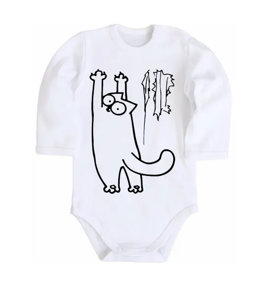 Детский боди Simon's cat oops Белый фото