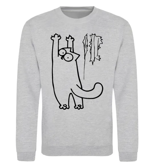 Світшот Simon's cat oops Сірий меланж фото