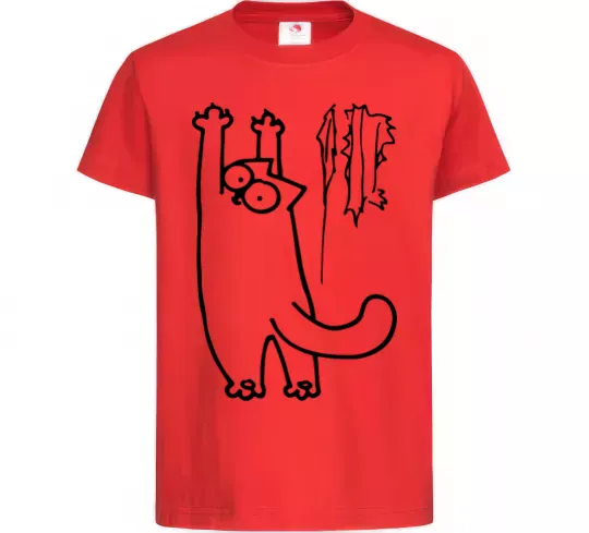 Детская футболка Simon's cat oops Красный фото