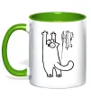 Чашка з кольоровою ручкою Simon's cat oops Лаймовий фото