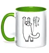 Чашка с цветной ручкой Simon's cat oops Зеленый фото