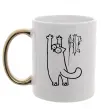 Чашка с цветной ручкой Simon's cat oops Золото фото
