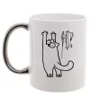 Чашка с цветной ручкой Simon's cat oops Серебро фото