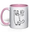 Чашка з кольоровою ручкою Simon's cat oops Ніжно рожевий фото