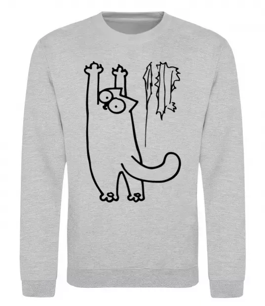 Світшот Simon's cat oops Сірий меланж фото