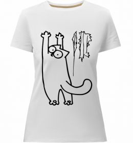 Женская премиум футболка Simon's cat oops
