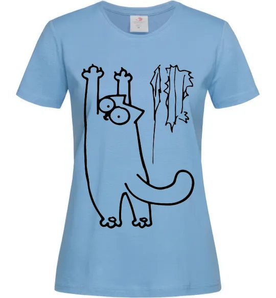 Жіноча футболка Simon's cat oops Блакитний фото