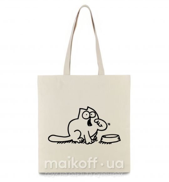 Еко-сумка Simon's cat hangry Бежевий фото
