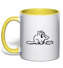 Чашка с цветной ручкой Simon's cat hangry