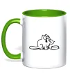 Чашка с цветной ручкой Simon's cat hangry Лаймовый фото
