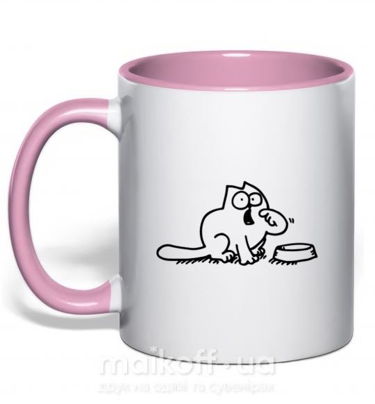 Чашка с цветной ручкой Simon's cat hangry Нежно розовый фото
