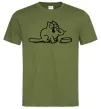 Мужская футболка Simon's cat hangry Оливковый фото