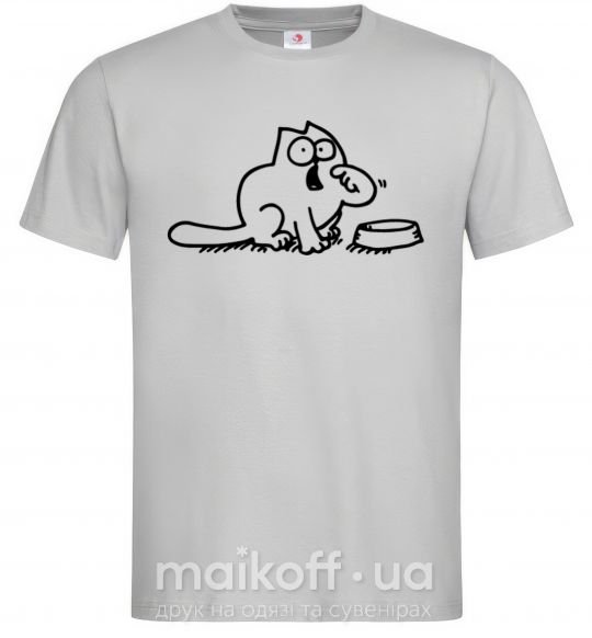 Мужская футболка Simon's cat hangry Серый фото