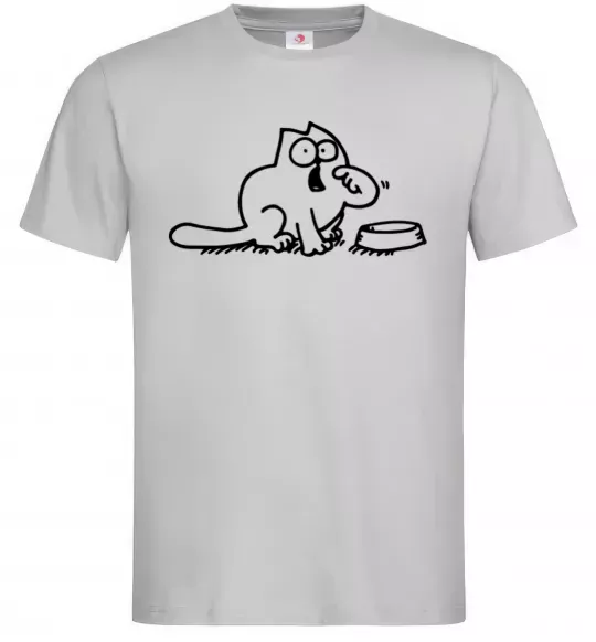Мужская футболка Simon's cat hangry Серый фото